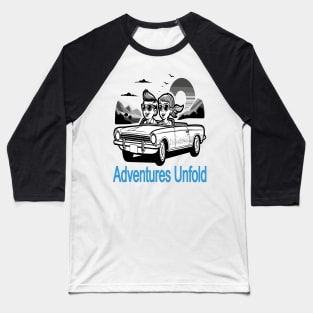 Retro Road Trip - Sibling Adventure Baseball T-Shirt